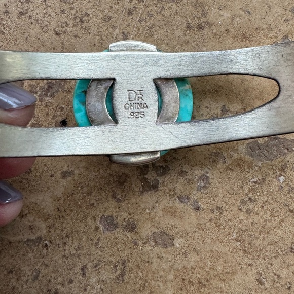Jay King Turquoise Desert Rose Trading Post 925 sterling cuff - Picture 4 of 5